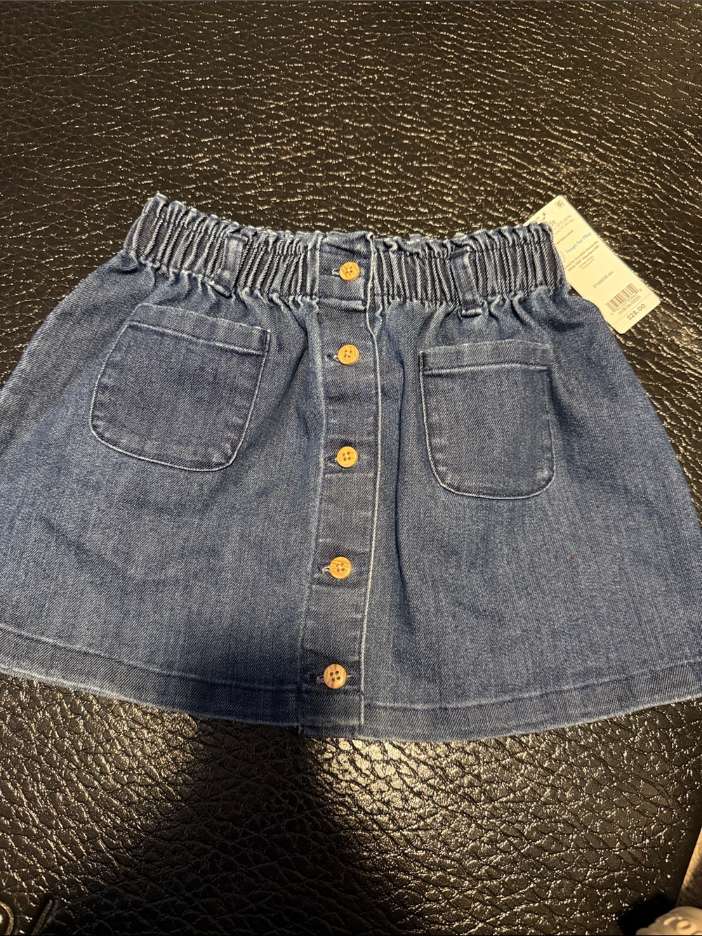 Girls Denim Button-Front Skirt - Blue
